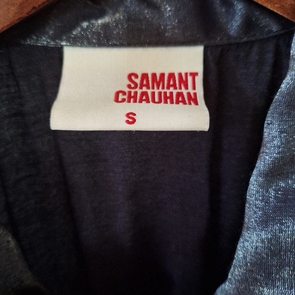 Samant Chauhan Utility Midi Dress Gun Metal Simmer Womens size S - Picture 2 of 10